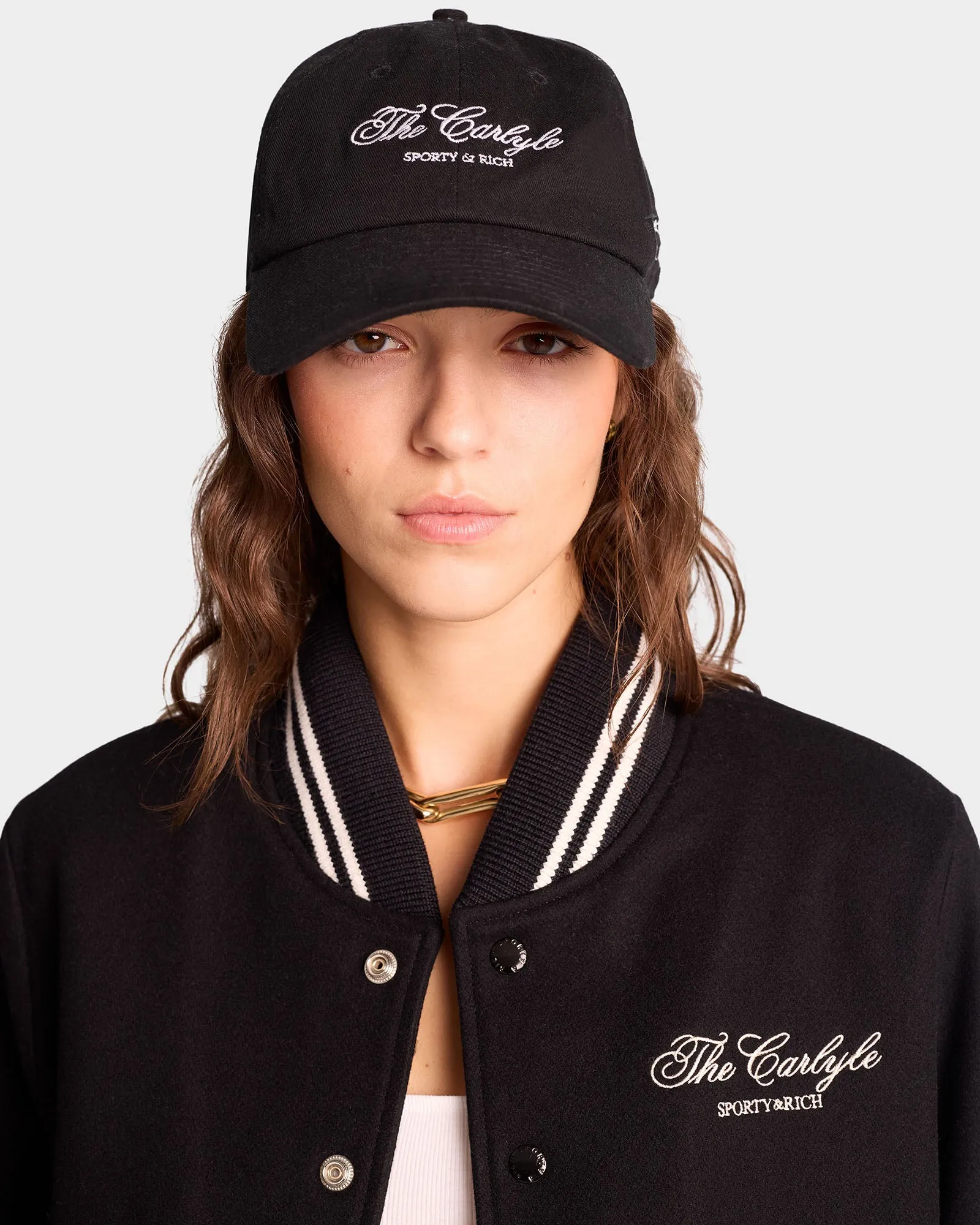 The Carlyle Crest Wool Varsity Jacket - Black/White