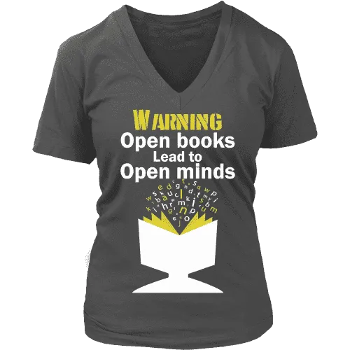 Warning! Open books lead to open minds V-neck