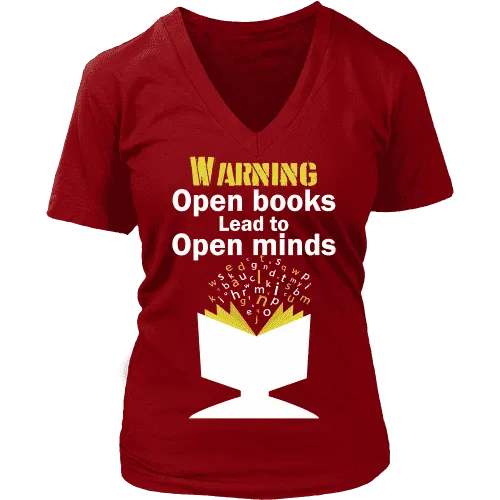 Warning! Open books lead to open minds V-neck