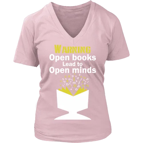 Warning! Open books lead to open minds V-neck