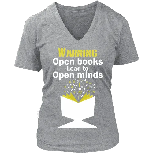 Warning! Open books lead to open minds V-neck