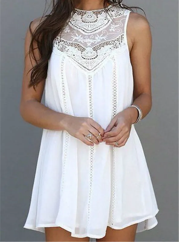 White Lace Mini Party Dresses Sexy Club Casual