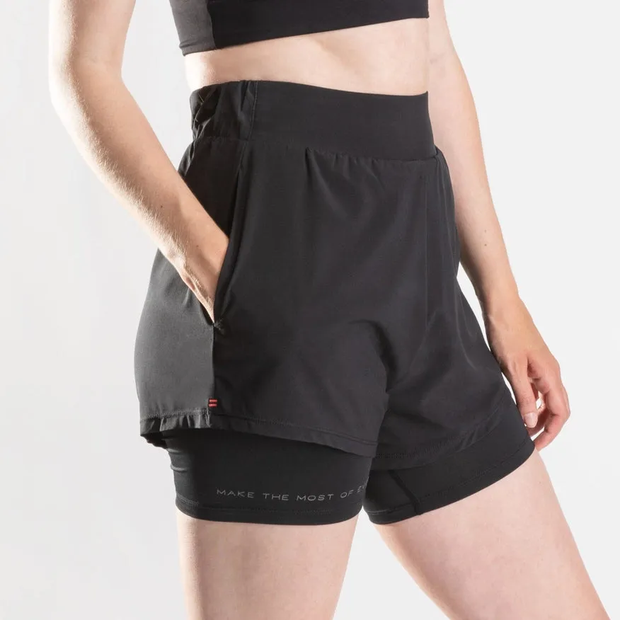 Women’S Zintex Eco High-Waist 4" Running Shorts (Coal)