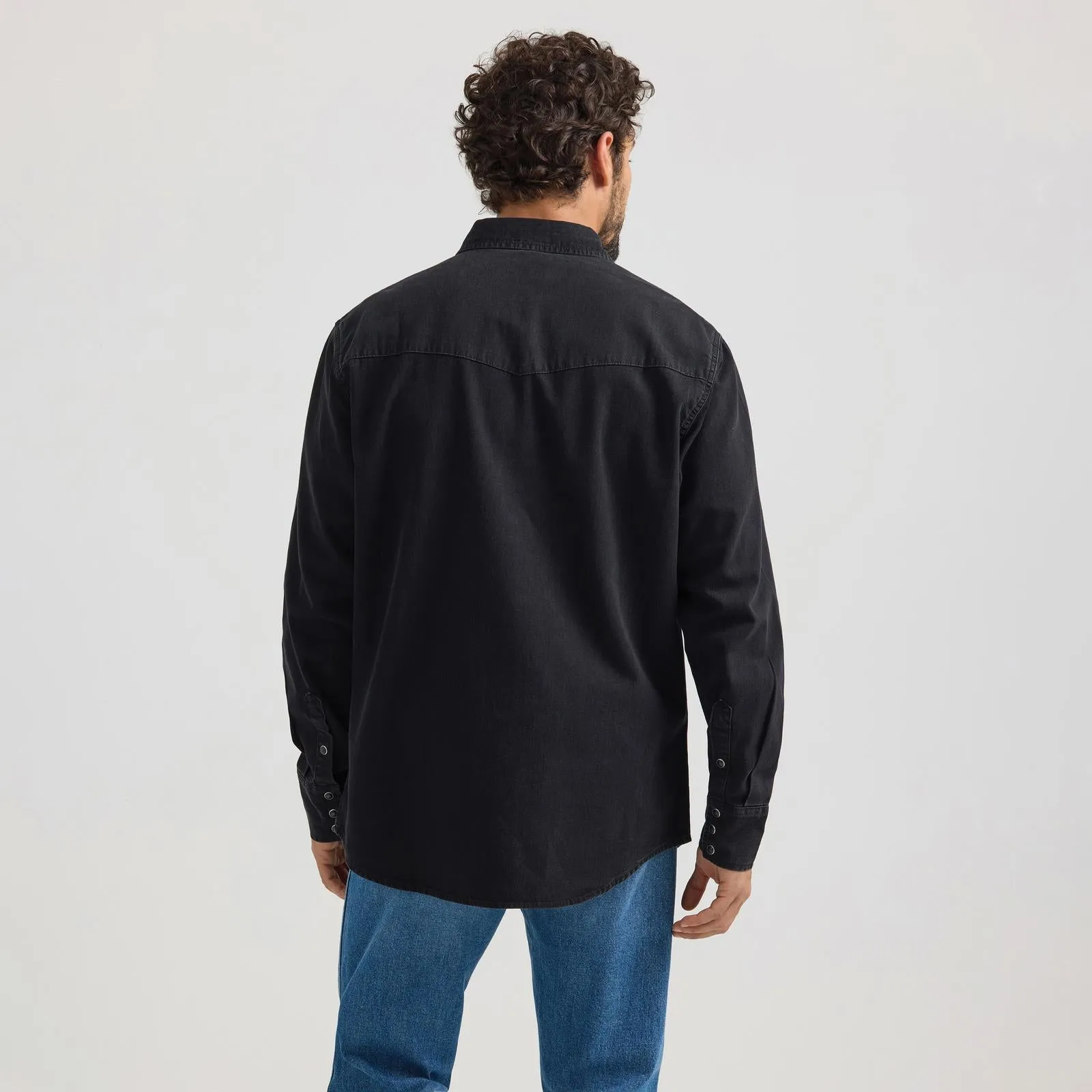 Wrangler Long Sleeve Black Denim Shirt